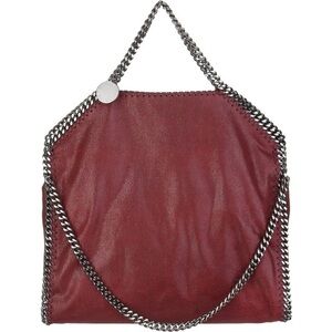 Stella McCartney Shaggy Deer Falabella Fold Over Tote in Burgundy